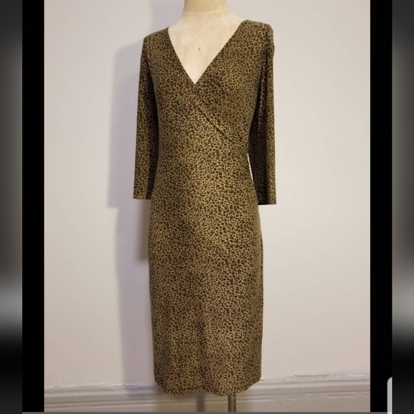 AGB BYER CALIFORNIA DRESS VINTAGE SEXY 90S ANIMAL PRINT CHEETAH LEOPARD STRETCH - Picture 5 of 7